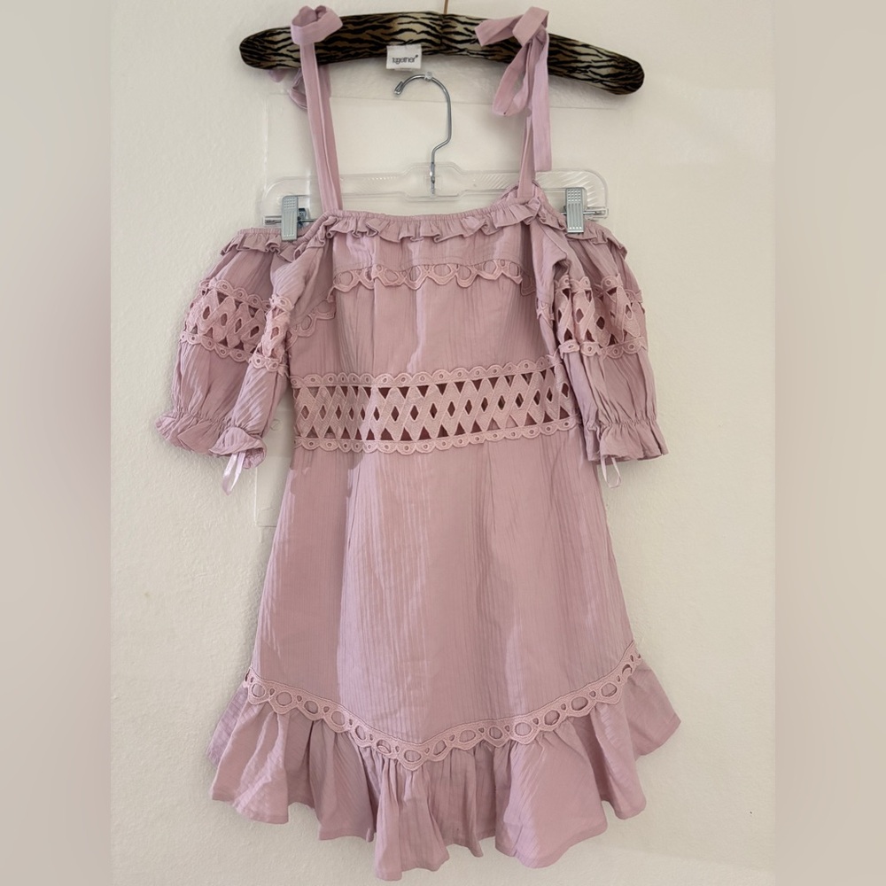 Selfie Leslie Brand new with tags Pink off-the-shoulder ruffle dress